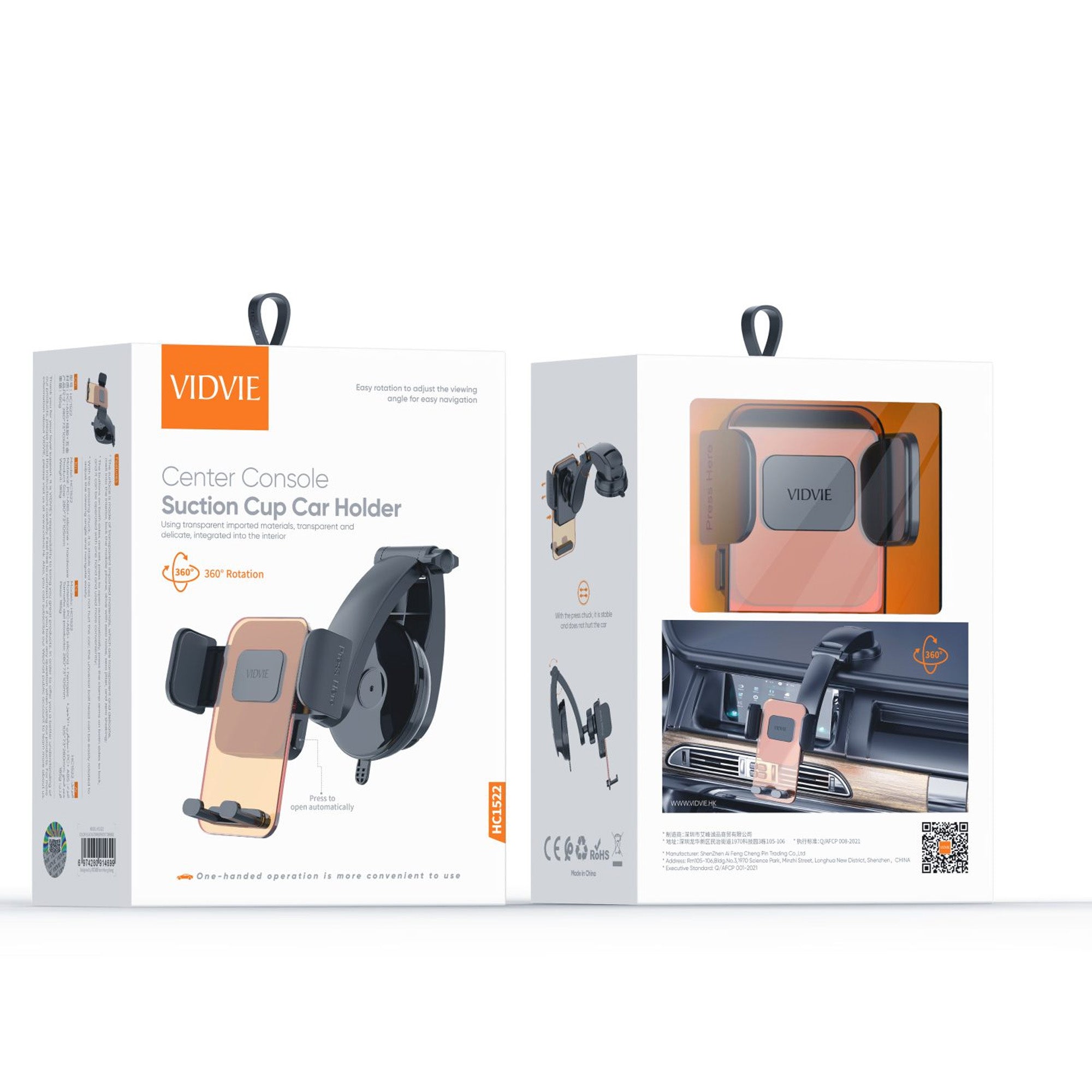 Soporte para Celular de Carro 360° para Tablero con Ventosa