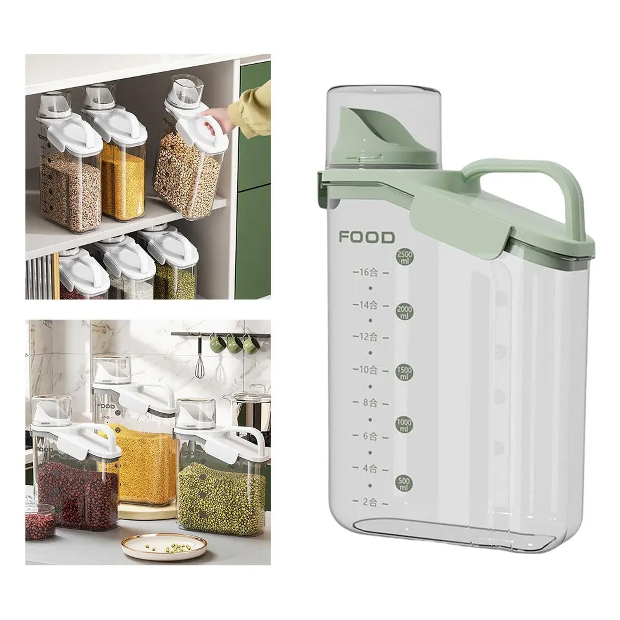 Contenedor Hermético de Almacenamiento 1800 ml con Dispensador y Tapa Sellada