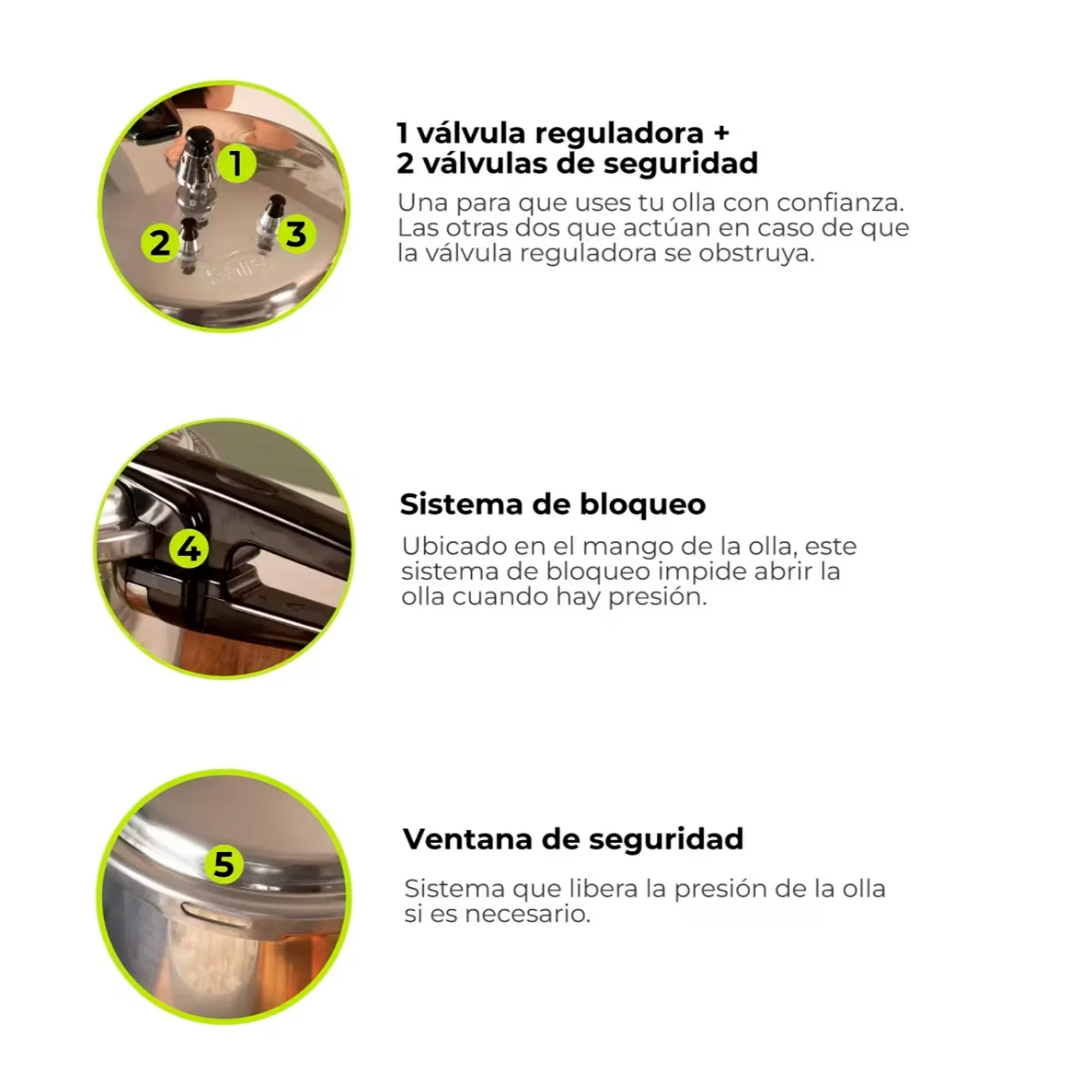 Olla a Presión Kalley 4.2 Litros Cierre Externo K-OPAL4.2 - Tienvir