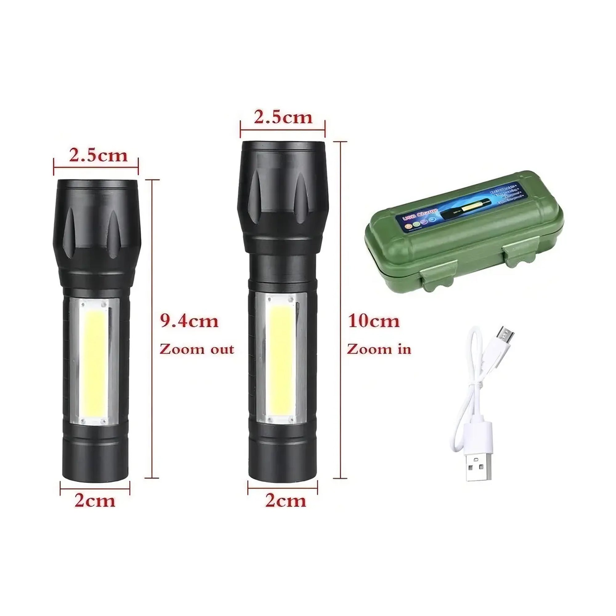 Linterna LED Recargable USB 511 Compacta de Alta Intensidad