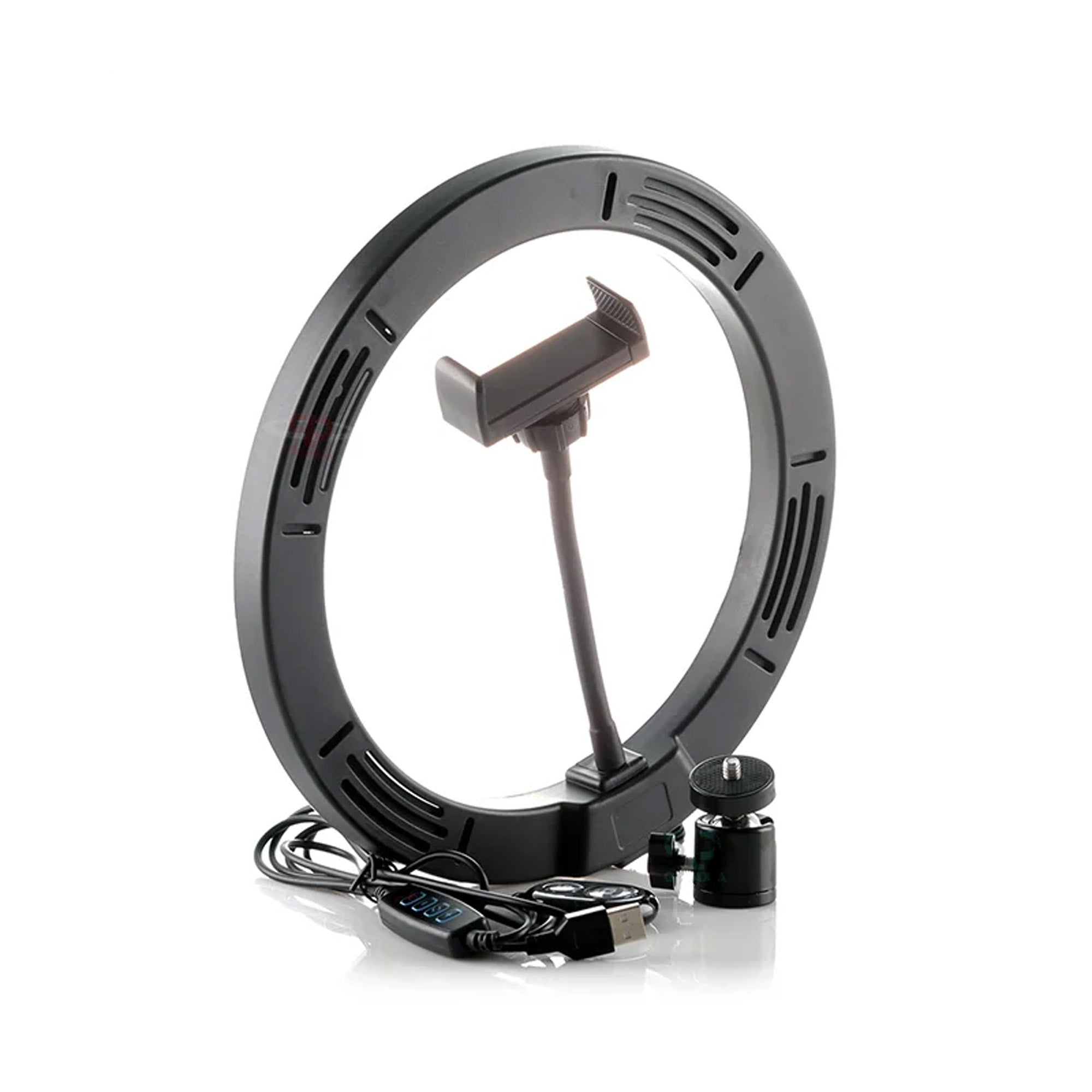 Aro de Luz LED 26 cm USB con Soporte para Celular – 3 Tonos de Luz