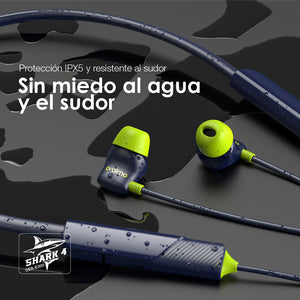 Audífonos de Cuellera Bluetooth 20H de Batería Shark 4 Negros