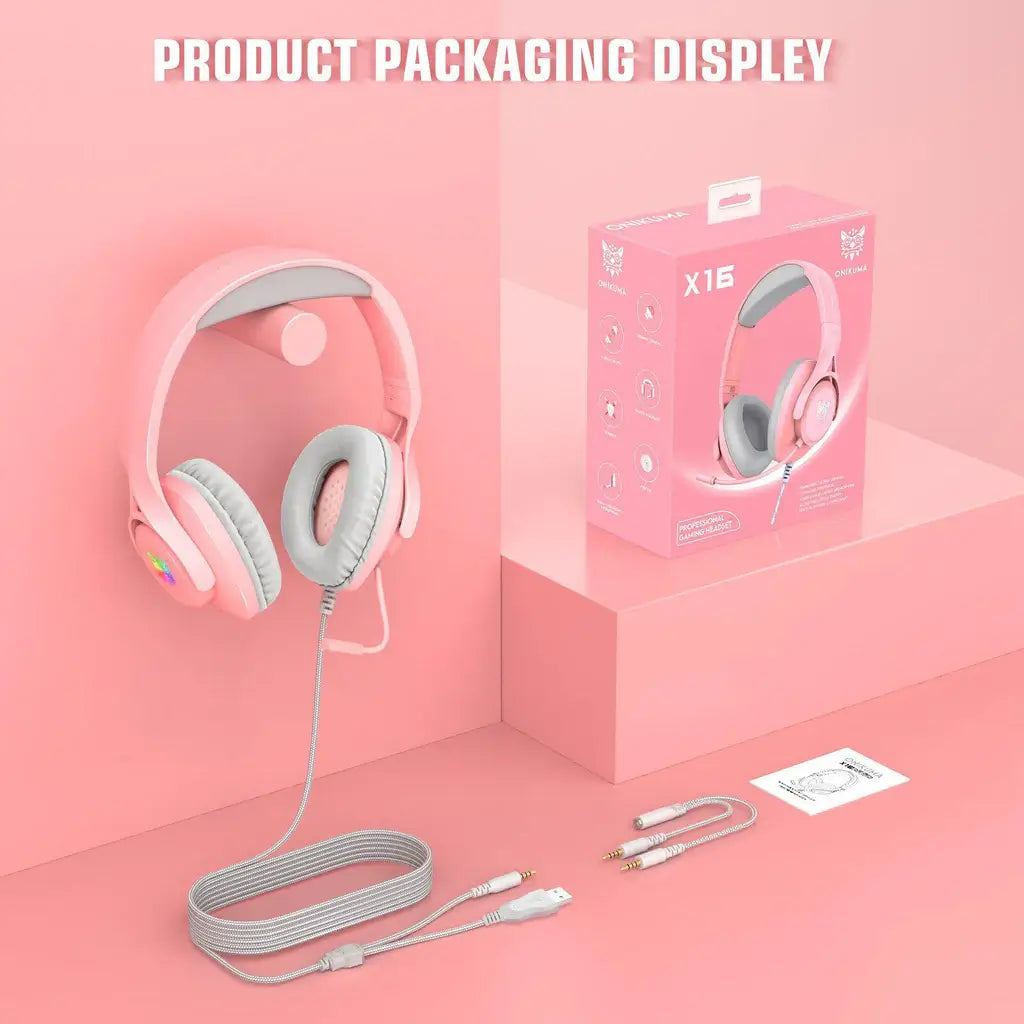 ONIKUMA X16 — Headset Gamer RGB Over-Ear con Micrófono