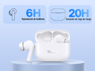 AUDIFONOS INALAMBRICOS BLUETOOTH 1HORA AUT206 - Tienvir