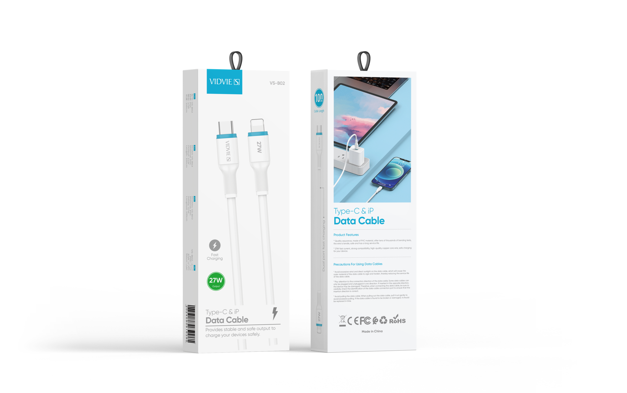 Cable Vidvie B02 Datos y Carga – Alta Calidad / Compatible con dispositivos móviles