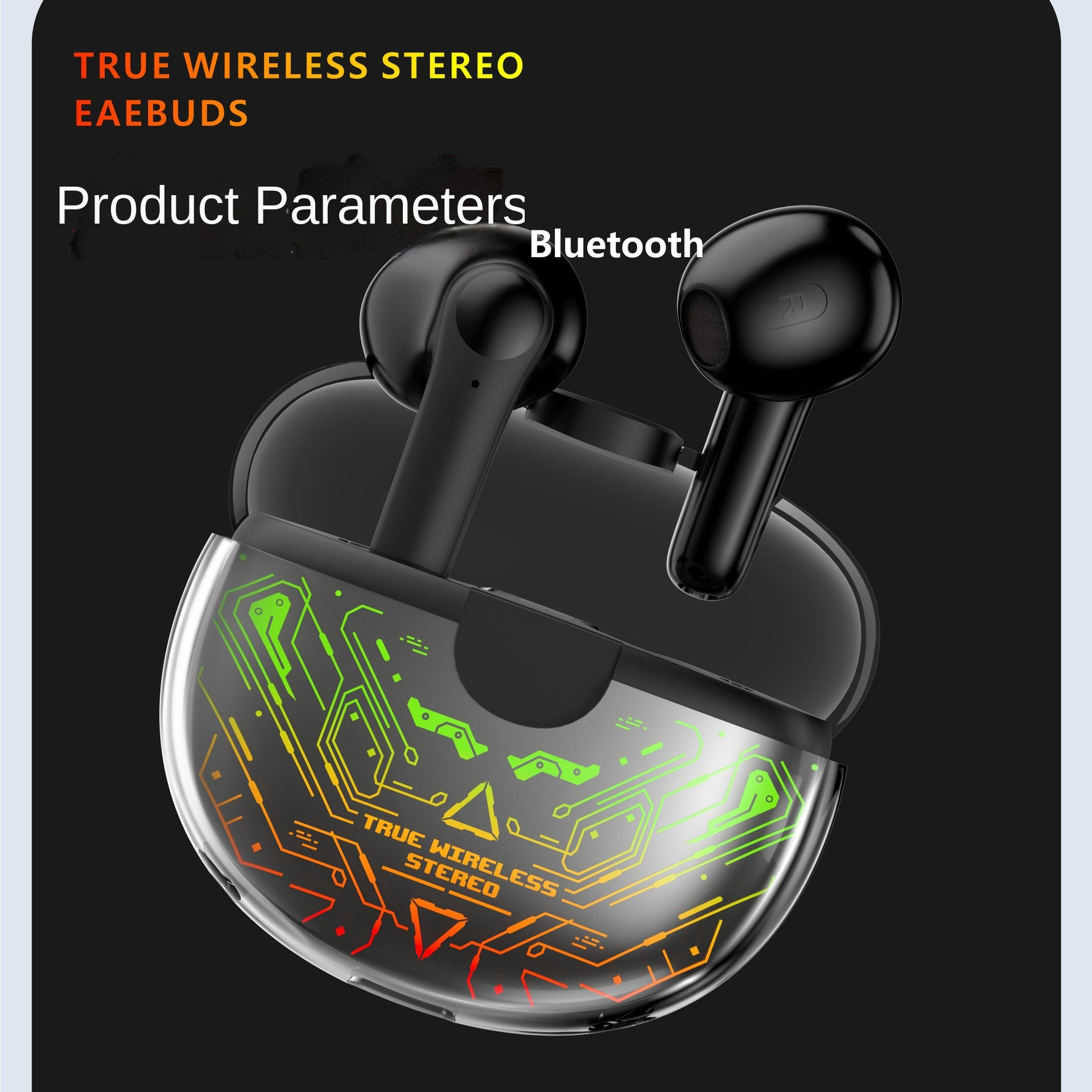 Audifonos Bluetooth Manos Libres con Diseño LED Negros