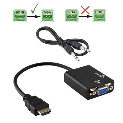 Adaptador Convertidor HDMI A VGA y Audio - Tienvir