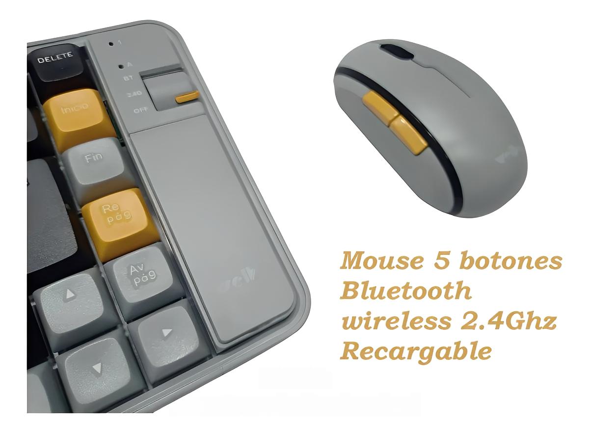 Combo Teclado y Mouse Inalámbricos Bluetooth Recargable WB-215 Español - Tienvir