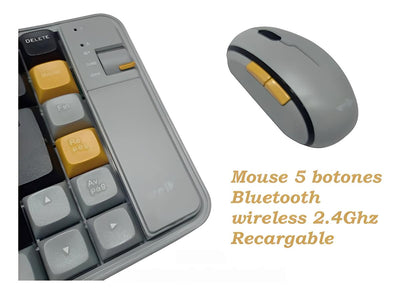 Combo Teclado y Mouse Inalámbricos Bluetooth Recargable WB-215 Español - Tienvir