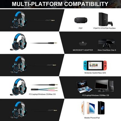 Audífonos Gamer Kotion G2000 – Bluetooth inalambricas - Tienvir