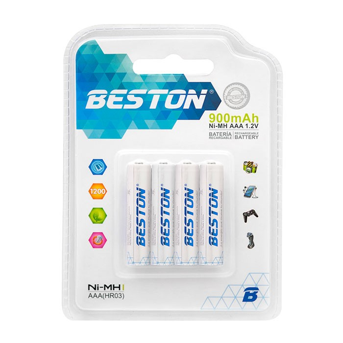 Baterias AAA Recargables pack x4 Beston De 900mAh