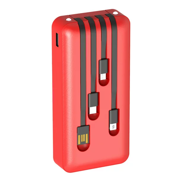 Power Bank 20000mA Carga Rápida Cuatro Cables GAR159
