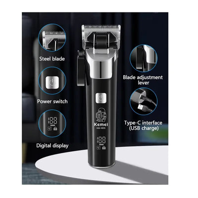 Maquina Rasuradora profesional para Hombres pantalla Digital recargable  Kemei KM-1833 - Tienvir
