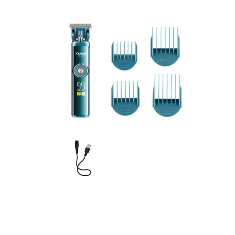 Máquina Cortadora de Cabello barbería profesional Kemei 2257 Profesional – Inalámbrica USB hecha en Titanio