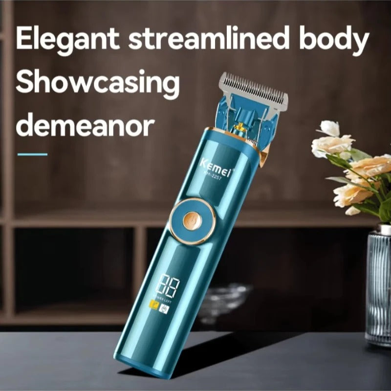 Máquina Cortadora de Cabello barbería profesional Kemei 2257 Profesional – Inalámbrica USB hecha en Titanio