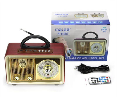 RADIO PARLANTE ANTIGUO ESTILO VINTAGE M-110BT - Tienvir