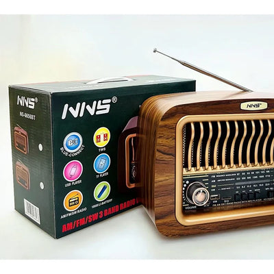 RADIO PARLANTE ANTIGUO ESTILO VINTAGE NS-6656 BT - Tienvir