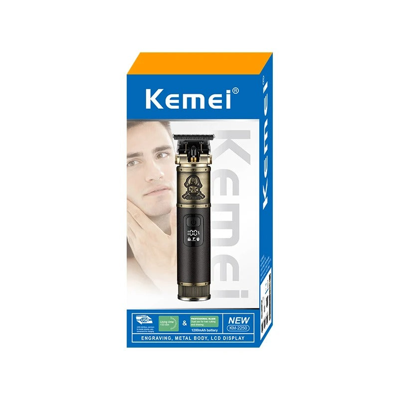 Máquina Cortadora de Cabello barbería profesional Kemei 2250 Profesional – Inalámbrica USB hecha en Titanio