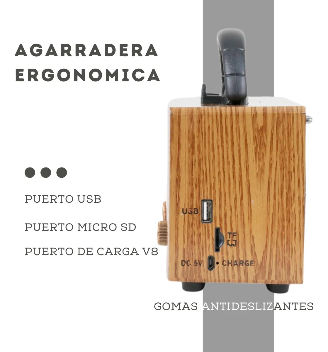 Radio Parlante Bluetooth con Soporte para Celular | Radio Recargable USB/SD FM/AM