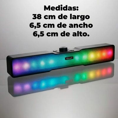 Parlante Bluetooth KTS-1968 Tipo Soundbar Recargable con Luces RGB y Sonido Estéreo - Tienvir