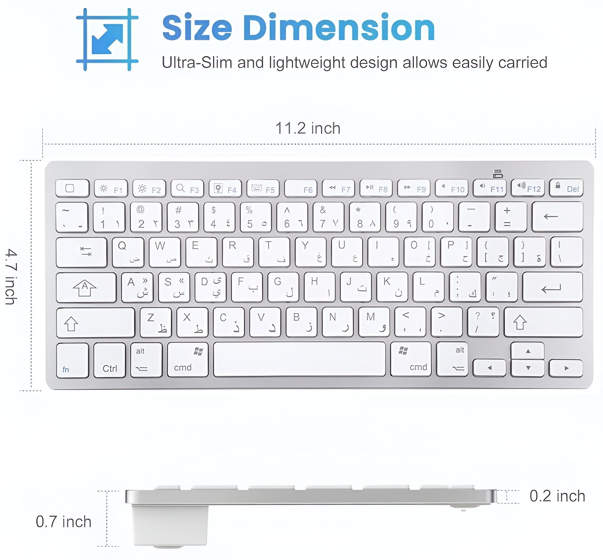 Teclado Bluetooth Compacto WB8022 Inalámbrico Multidispositivo - Tienvir
