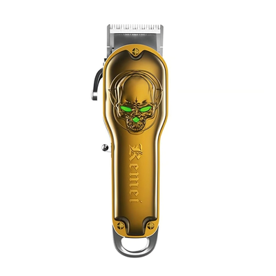 Maquina Cortadora de Pelo Km-1961 Profesional Recargable con Diseño Calavera Único