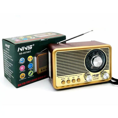 RADIO PARLANTE ANTIGUO ESTILO VINTAGE NS-6676BT - Tienvir