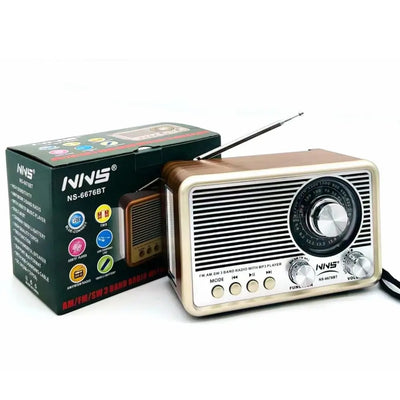 RADIO PARLANTE ANTIGUO ESTILO VINTAGE NS-6676BT - Tienvir