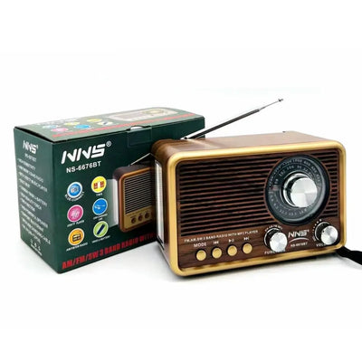 RADIO PARLANTE ANTIGUO ESTILO VINTAGE NS-6676BT - Tienvir