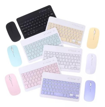 COMBO TECLADO + MOUSE INALÁMBRICO COLORES PASTEL - Tienvir