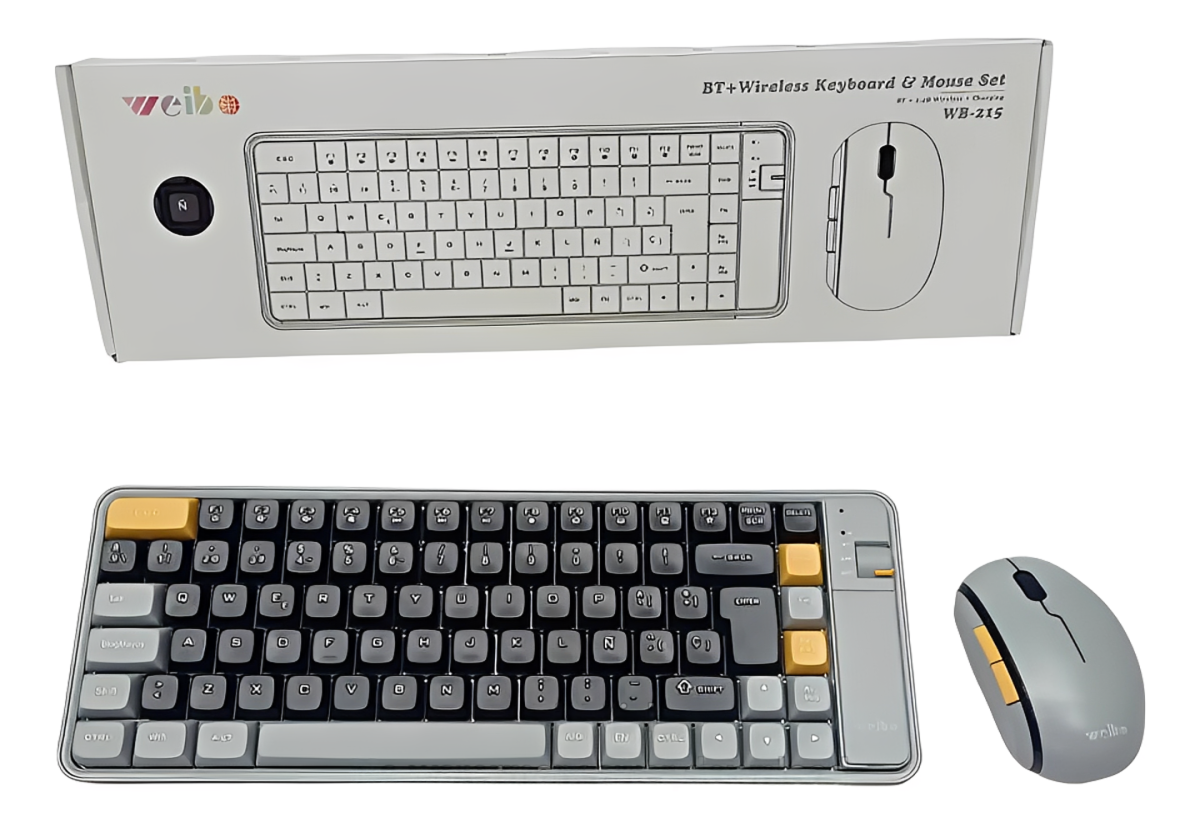 Combo Teclado y Mouse Inalámbricos Bluetooth Recargable WB-215 Español - Tienvir