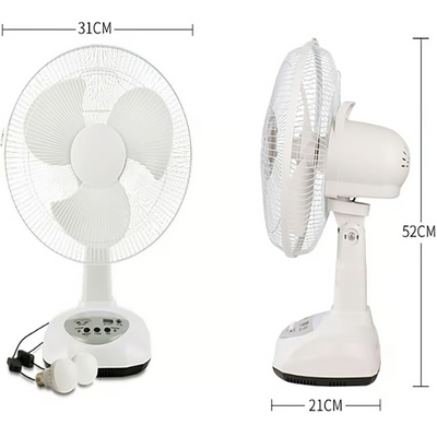 Ventilador con Panel Solar 12 Pulgadas Bombillos Gd-8019 - Tienvir