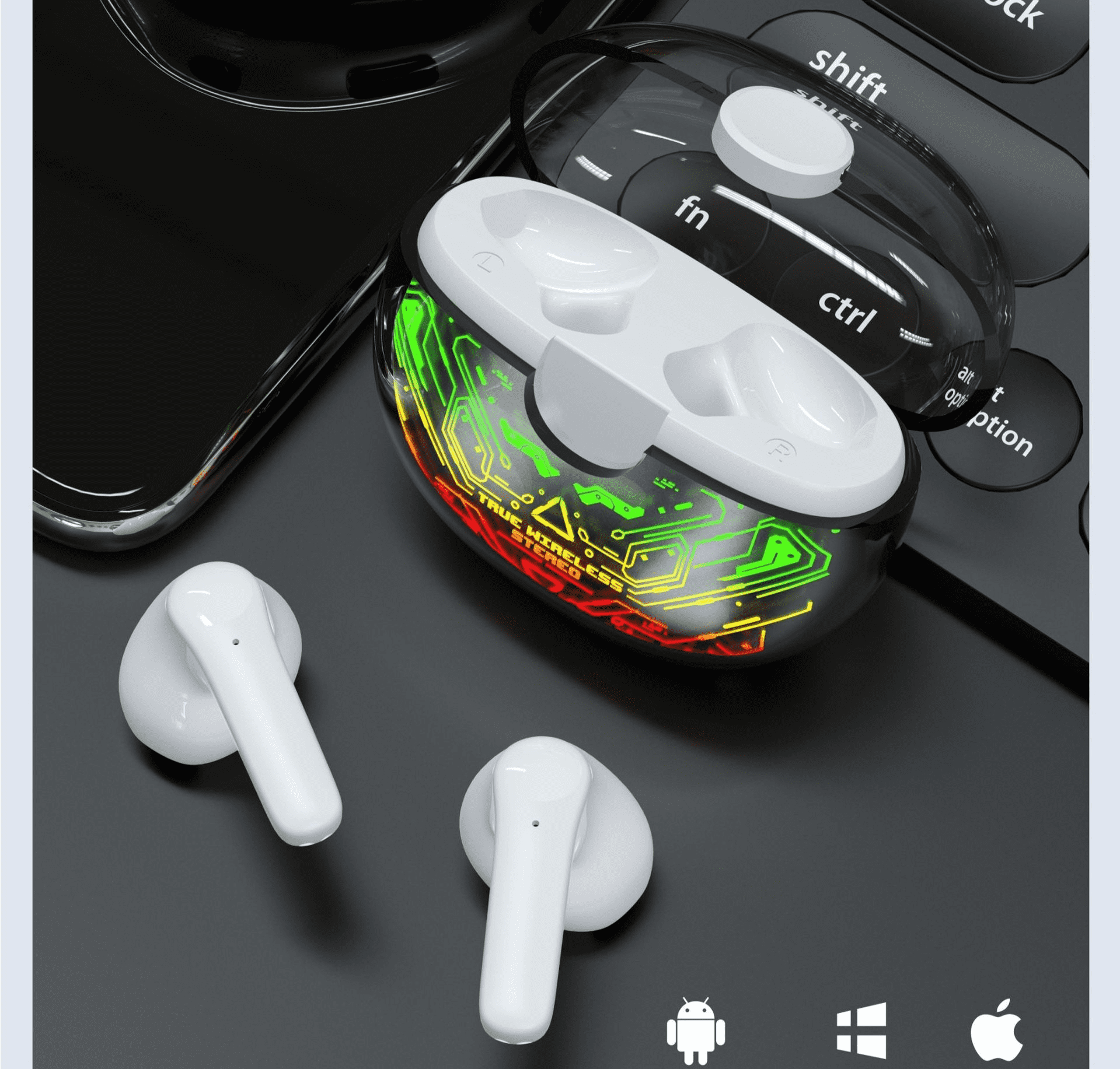 Audifonos Bluetooth Manos Libres con Diseño LED Negros U22