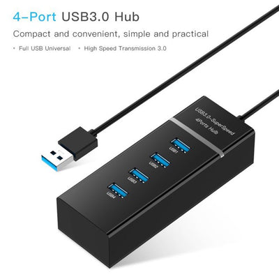 Hub 4 USB 3.0 5GB por segundo cable de 30cm - Tienvir