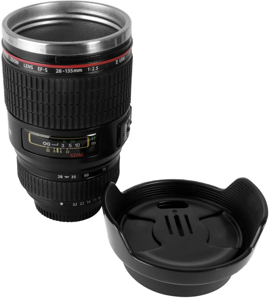 Mug Taza Pocillo Lente de Cámara Tapa para Snacks