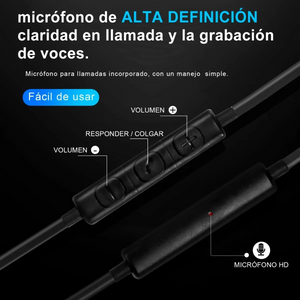Audífonos Manos Libres con Micrófono In-Ear 3.5mm Negros AUT111