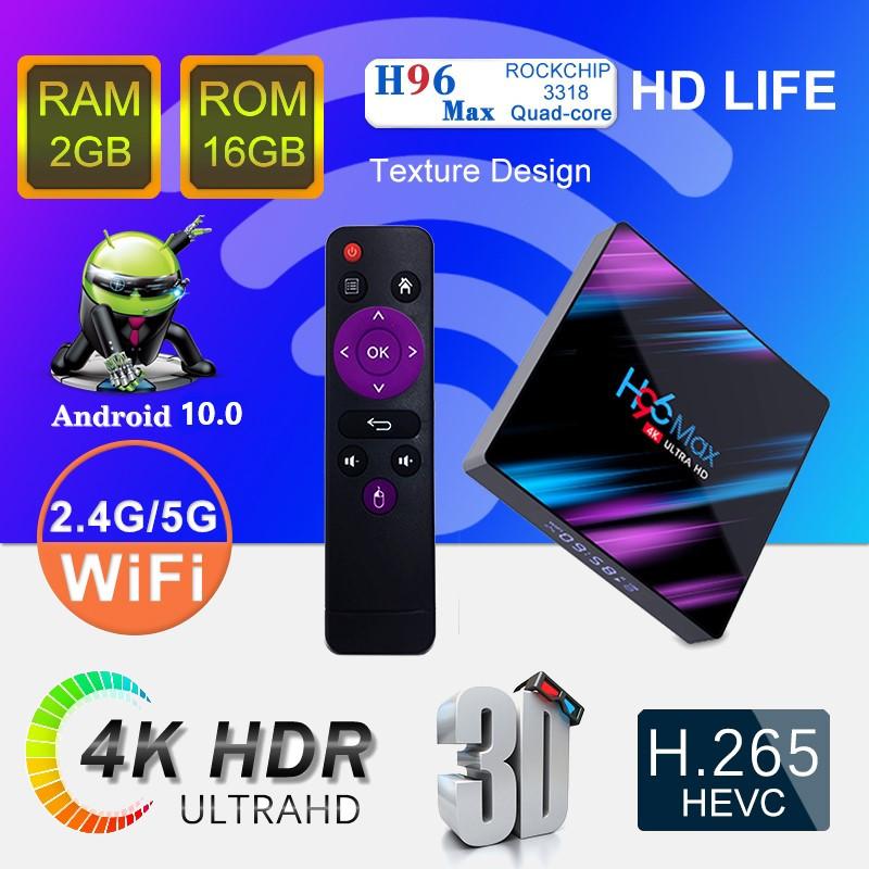 Tv Box H96 Max 4K Android 10 16 GB 2 RAM Smart tv