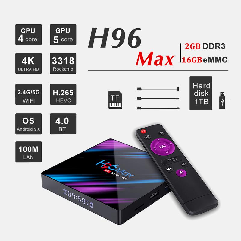 Tv Box H96 Max 4K Android 10 16 GB 2 RAM Smart tv