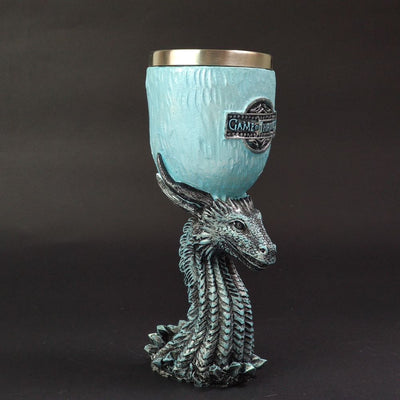 Copa Decorativa Game Of Thrones Resina Dragón 3d Azul