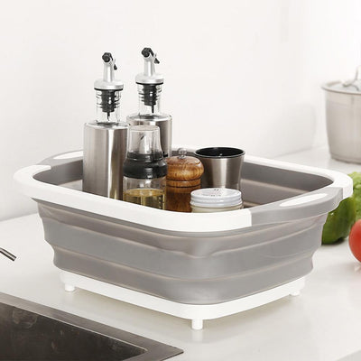 Tabla de picar 3 en 1 Plegable Almacenamiento Colador Cocina - Tienvir