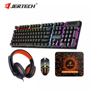 Combo Gamer Teclado, Mouse, Diadema y Mousepad Jertech CT-04