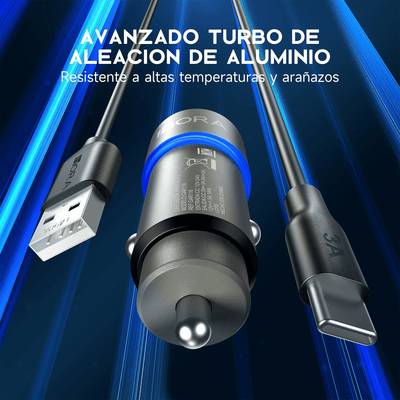 Cargador Carro Adaptador de Viaje Carga Rápida Gar116 18W USB a Tipo C