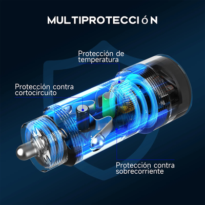 Cargador Carro Adaptador de Viaje Carga Rápida Gar116 18W USB a Tipo C