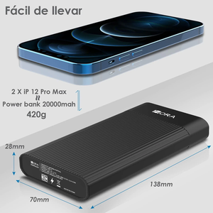 Power Bank Batería Portátil Carga Rápida 20000mAh GAR117
