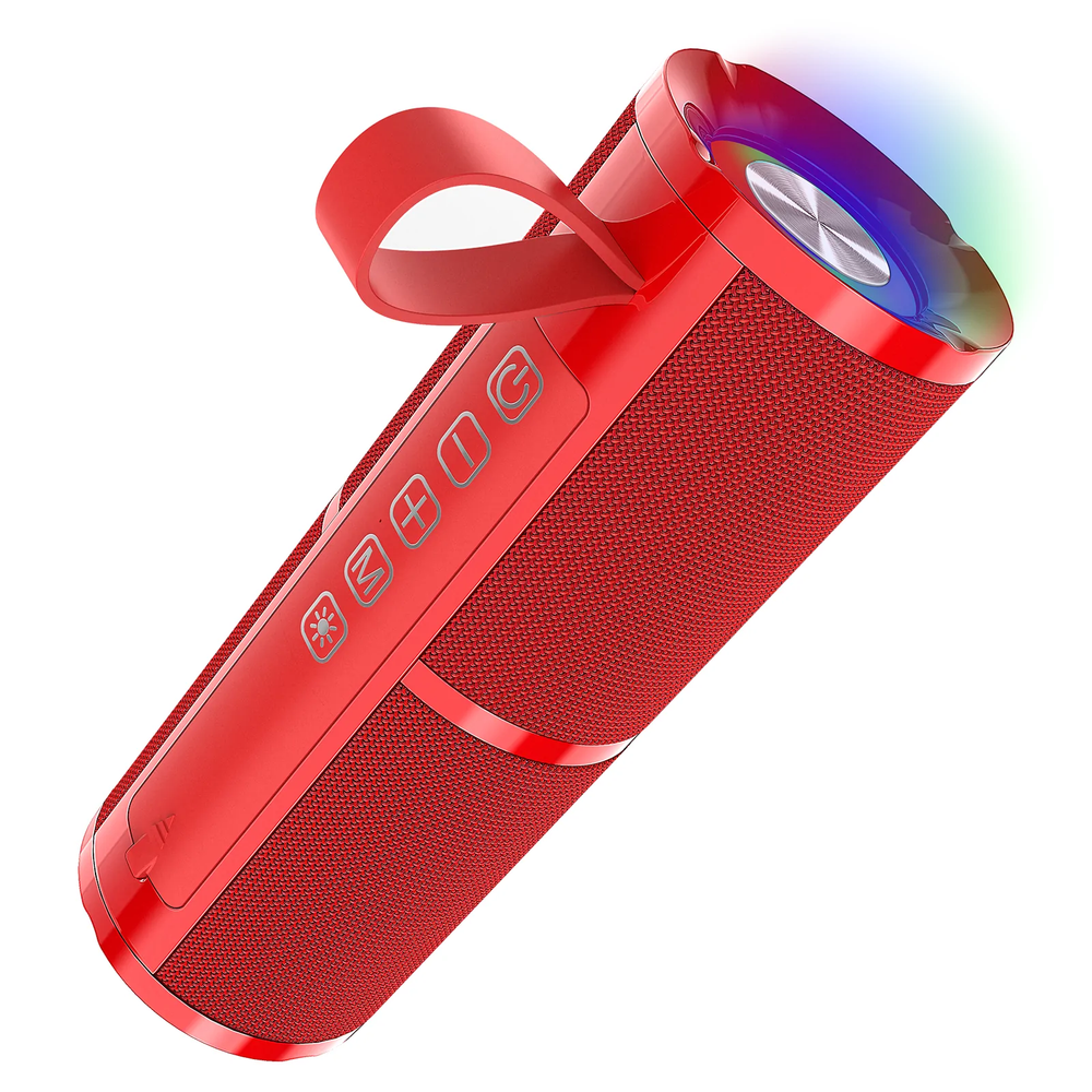 Parlante Bluetooth Negro/Rojo con Luces BOC060