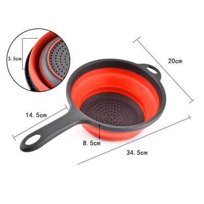 Colador Escurridor Silicona Plegable Para Frutas Y Verduras - Tienvir