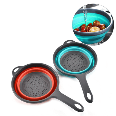 Colador Escurridor Silicona Plegable Para Frutas Y Verduras - Tienvir